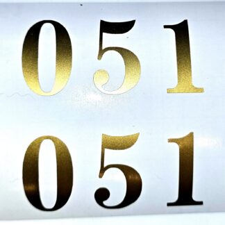 Gold vinyl mailbox numbers from The Greens Mailbox Numbers set
